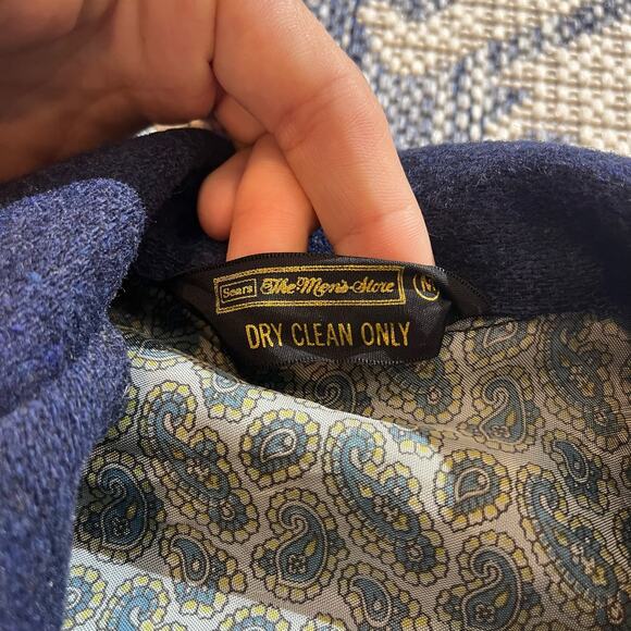 VTG 70's Sears Navy Button Up Americana Firefighter Patch SZ L - Picture 3 of 8